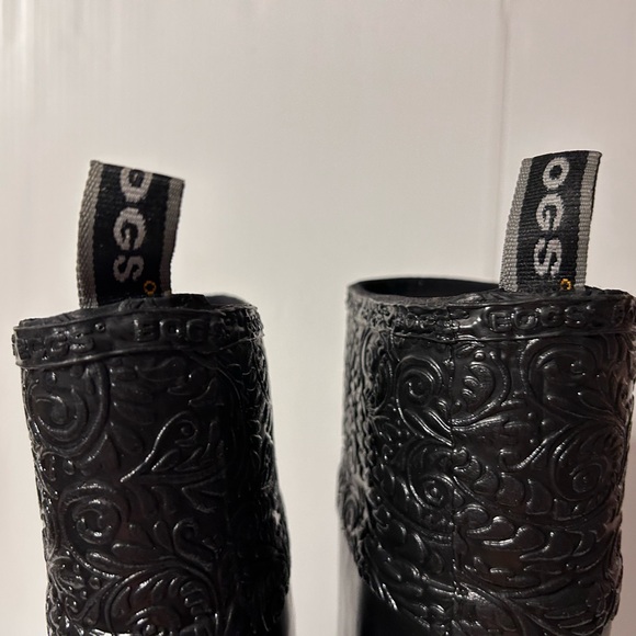 BOGS #52323 ANNE black tall waterproof rain boots women size 7 - Picture 9 of 13